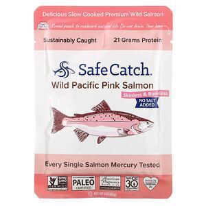 Safe Catch, Wild Pacific Pink Salmon, Skinless & Boneless, No Salt Added, 3 oz (85 g) - HealthCentralUSA