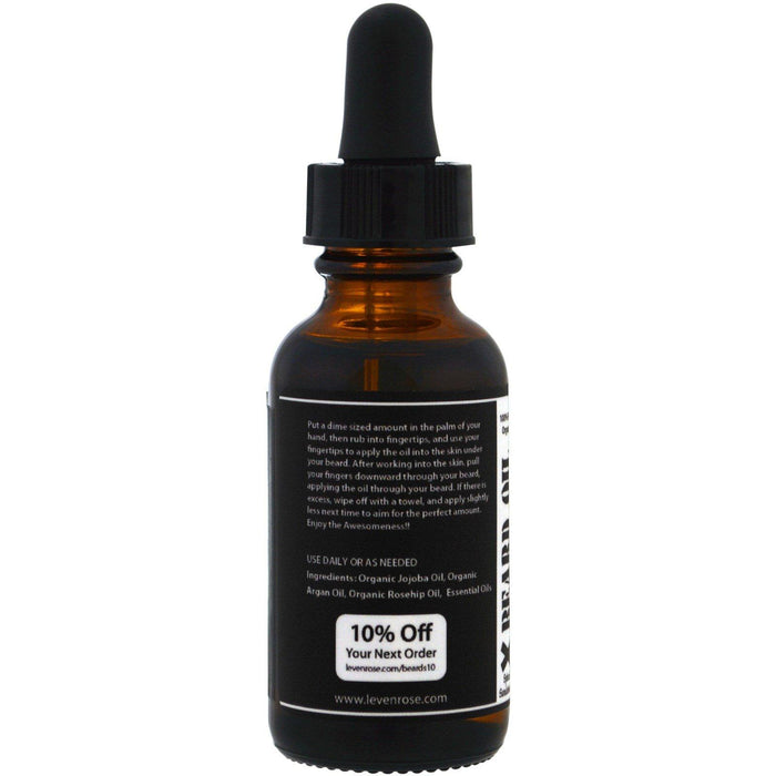 Leven Rose, 100% Pure Organic Beard Oil, Spiced Sandalwood, 1 fl oz (30 ml) - HealthCentralUSA