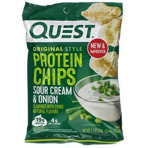 Quest Nutrition, Original Style Protein Chips, Sour Cream & Onion, 12 Pack, 1.1 oz (32 g) Each - HealthCentralUSA