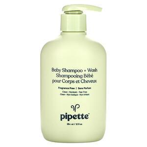 Pipette, Baby Shampoo + Wash, Fragrance Free, 12 fl oz (354 ml) - HealthCentralUSA