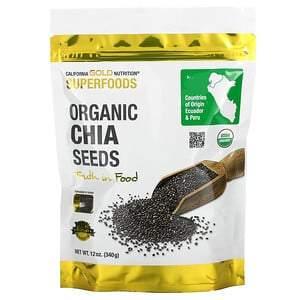 California Gold Nutrition, Superfoods, Organic Chia Seeds, 12 oz (340 g) - HealthCentralUSA