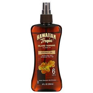 Hawaiian Tropic, Island Tanning Dry Spray Oil, Coconut Oil, SPF 6, 8 fl oz (236 ml) - HealthCentralUSA
