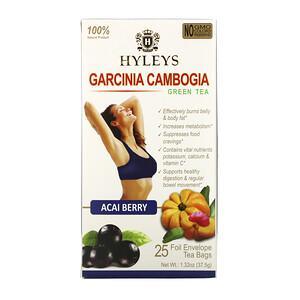 Hyleys Tea, Garcinia Cambogia Green Tea, Acai Berry, 25 Tea Bags, 1.32 oz (37.5 g) - HealthCentralUSA
