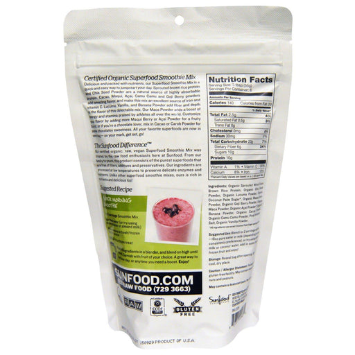 Sunfood, Raw Organic Superfood Smoothie Mix, 8 oz (227 g) - HealthCentralUSA