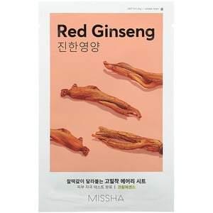 Missha, Airy Fit Beauty Sheet Mask, Red Ginseng, 1 Sheet, 19 g - HealthCentralUSA