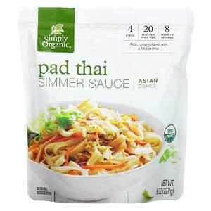 Simply Organic, Asian Dishes, Pad Thai Simmer Sauce, 8 oz (227 g) - HealthCentralUSA