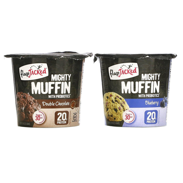 FlapJacked, Mighty Muffins with Probiotics, Founders Variety Pack, 6 Pack, 1.94 oz (55 g) Each - HealthCentralUSA