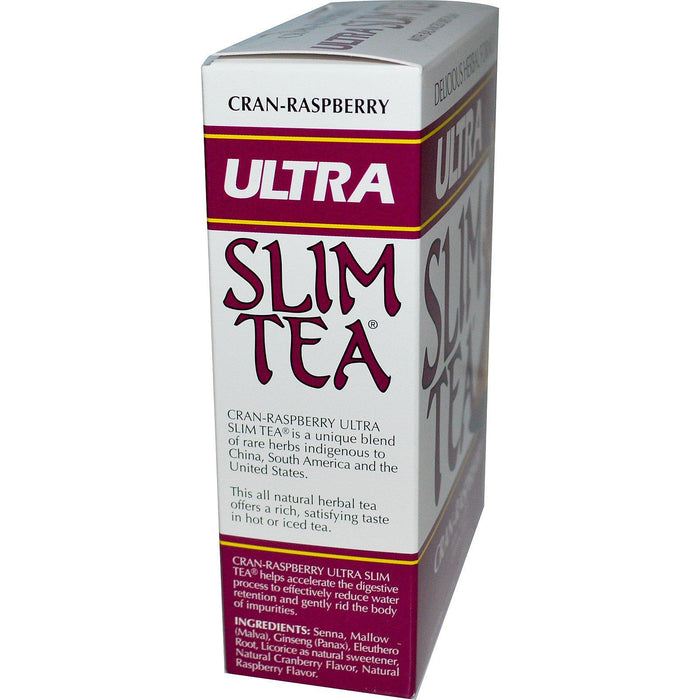Hobe Labs, Ultra Slim Tea, Cran-Raspberry, Caffeine Free, 24 Herbal Tea Bags, 1.69 oz (48 g) - HealthCentralUSA
