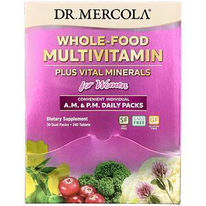Dr. Mercola, Whole-Food Multivitamin Plus Vital Minerals for Women, A.M. & P.M. Daily Packs, 30 Dual Packs - HealthCentralUSA