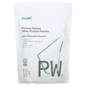 Puori, PW1, Pasture Raised Whey Protein Powder, Dark Chocolate, 1.98 lb (900 g) - HealthCentralUSA