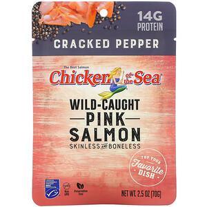Chicken of the Sea, Wild-Caught Pink Salmon, Cracked Pepper, 2.5 oz ( 70 g) - HealthCentralUSA