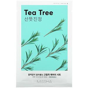 Missha, Airy Fit Beauty Sheet Mask, Tea Tree, 1 Sheet, 19 g - HealthCentralUSA