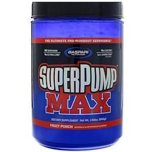 Gaspari Nutrition, SuperPump Max, Fruit Punch, 1.41 lbs (640 g) - HealthCentralUSA