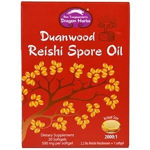 Dragon Herbs, Duanwood Reishi Spore Oil, 500 mg, 30 Softgels - HealthCentralUSA