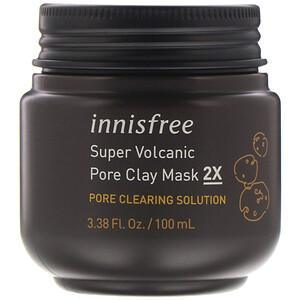 Innisfree, Super Volcanic Pore Clay Beauty Mask 2X, 3.38 fl oz (100 ml) - HealthCentralUSA