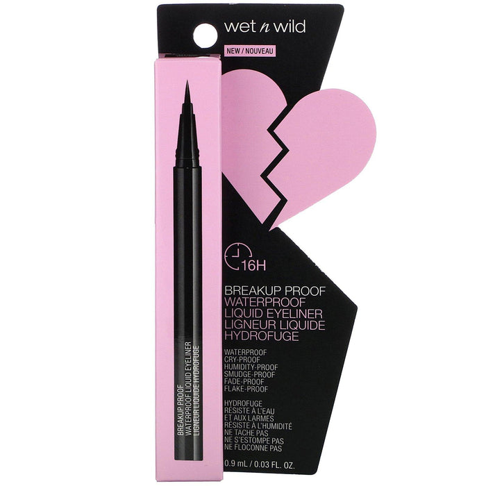 Wet n Wild, Breakup Proof Waterproof Liquid Eyeliner, Ultra Black, 0.03 fl oz (0.9 ml) - HealthCentralUSA