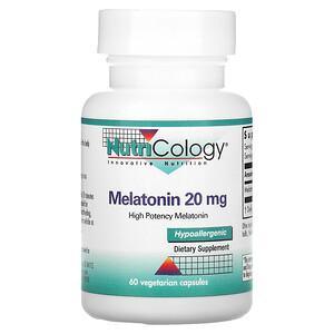 Nutricology, Melatonin, 20 mg, 60 Vegetarian Capsules - HealthCentralUSA