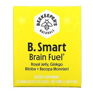 Beekeeper's Naturals, B. Smart Brain Fuel, 3 Vials, 0.35 fl oz (10 ml) Each - HealthCentralUSA