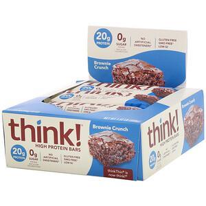Think !, High Protein Bars, Brownie Crunch, 10 Bars, 2.1 oz (60 g) Each - HealthCentralUSA