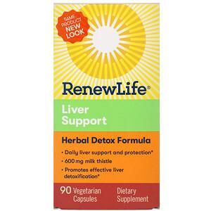 Renew Life, Liver Support, Herbal Detox Formula, 90 Vegetarian Capsules - HealthCentralUSA