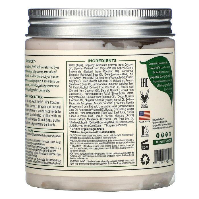 Petal Fresh, Smoothing Body Butter, Coconut, 8 oz (237 ml) - HealthCentralUSA