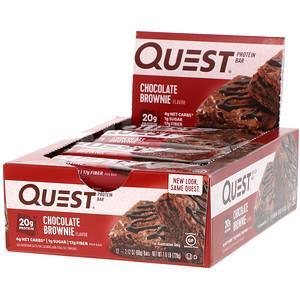 Quest Nutrition, Protein Bar, Chocolate Brownie, 12 Bars, 2.12 oz (60 g) Each - HealthCentralUSA