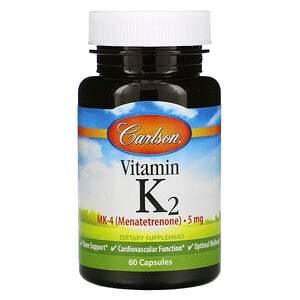 Carlson Labs, Vitamin K2, 5 mg, 60 Capsules - HealthCentralUSA