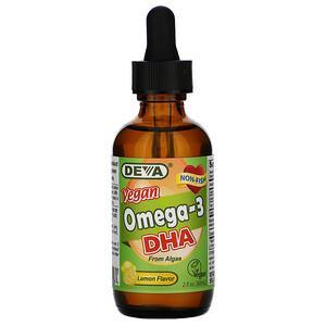 Deva, Vegan Omega-3 DHA, Lemon Flavor, 2 fl oz (60 ml) - HealthCentralUSA