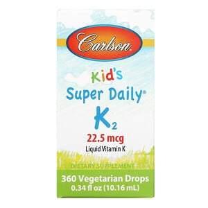 Carlson Labs, Kid's, Super Daily K2, 22.5 mcg, 0.34 fl oz (10.16 ml) - HealthCentralUSA