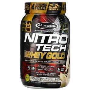 Muscletech, Nitro Tech, 100% Whey Gold, Cookies And Cream, 2.21 lbs (1.00 kg) - HealthCentralUSA