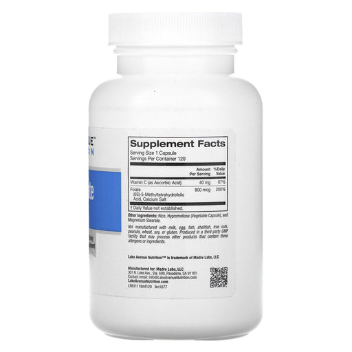 Lake Avenue Nutrition, Methyl Folate, 800 mcg, 120 Veggie Capsules - HealthCentralUSA