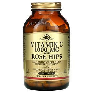 Solgar, Vitamin C with Rose Hips, 1,000 mg, 250 Tablets - HealthCentralUSA