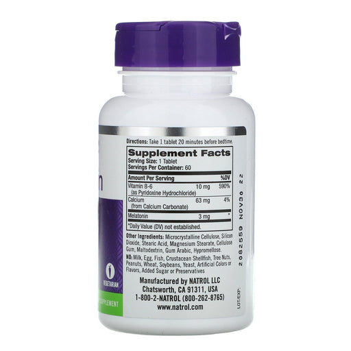 Natrol, Melatonin, 3 mg, 60 Tablets - HealthCentralUSA