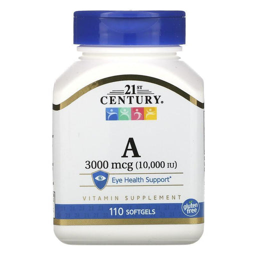21st Century, Vitamin A, 3,000 mcg (10,000 IU), 110 Softgels - HealthCentralUSA