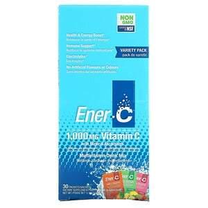 Ener-C, Vitamin C, Multivitamin Drink Mix, Variety Pack, 1,000 mg, 30 Packets, 9.9 oz (282.9 g) - HealthCentralUSA