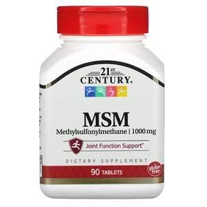 21st Century, MSM, Methylsulfonylmethane, 1,000 mg, 90 Tablets - HealthCentralUSA