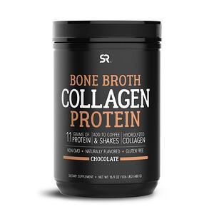 Sports Research, Bone Broth Collagen Protein, Chocolate, 1.06 lb (480 g) - HealthCentralUSA