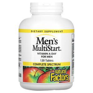 Natural Factors, Men's MultiStart, Vitamin A Day for Men, 120 Tablets - HealthCentralUSA