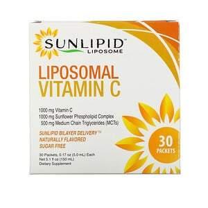 SunLipid, Liposomal Vitamin C, Naturally Flavored, 30 Packets, 0.17 oz (5.0 ml) Each - HealthCentralUSA