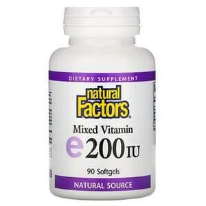 Natural Factors, Mixed Vitamin E, 200 IU, 90 Softgels - HealthCentralUSA