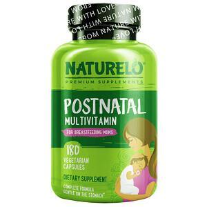 NATURELO, Postnatal Multivitamin for Breastfeeding Moms, 180 Vegetarian Capsules - HealthCentralUSA