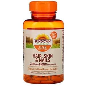 Sundown Naturals, Hair, Skin & Nails, 120 Caplets - HealthCentralUSA
