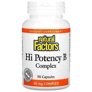 Natural Factors, Hi Potency B Complex, 90 Capsules - HealthCentralUSA