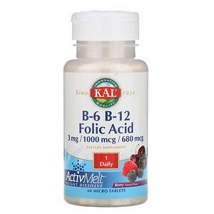 KAL, B-6 B-12 Folic Acid, Berry, 60 Micro Tablets - HealthCentralUSA
