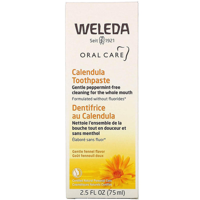 Weleda, Oral Care, Calendula Toothpaste, Fennel, 2.5 fl oz (75 ml) - HealthCentralUSA