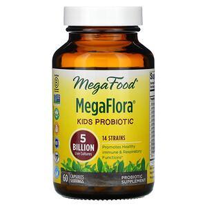 MegaFood, Kids Probiotic, MegaFlora, 5 Billion CFU, 60 Capsules (Ice) - HealthCentralUSA