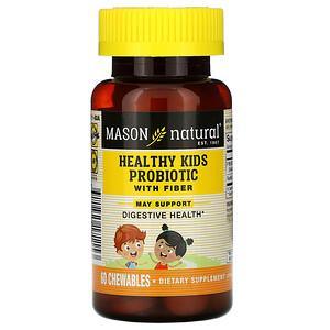Mason Natural, Healthy Kids Probiotic With Fiber, 60 Chewables - HealthCentralUSA