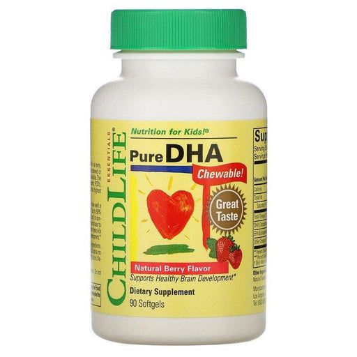 ChildLife, Pure DHA, Natural Berry Flavor, 90 Softgels - HealthCentralUSA