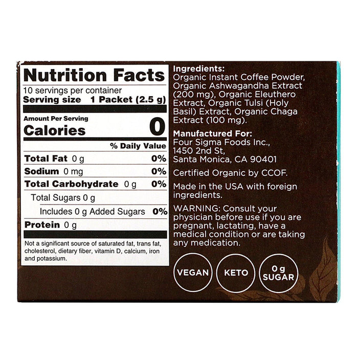Four Sigmatic, Adaptogen Coffee Mix with Ashwagandha, 10 Packets, 0.09 oz (2.5 g) Each - HealthCentralUSA