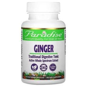 Paradise Herbs, Ginger, 60 Vegetarian Capsules - HealthCentralUSA